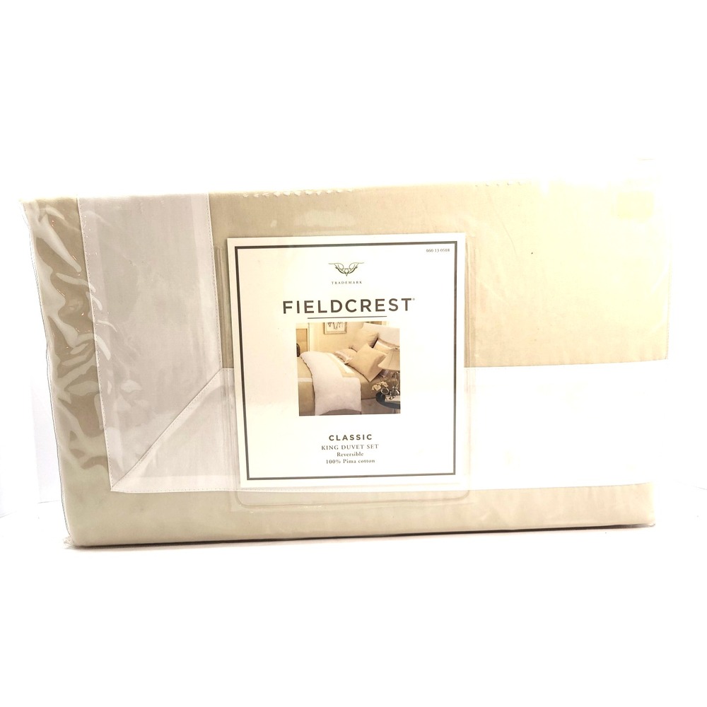Fieldcrest Classic King Duvet Set Reveraible 100%‎ Pima Cotton